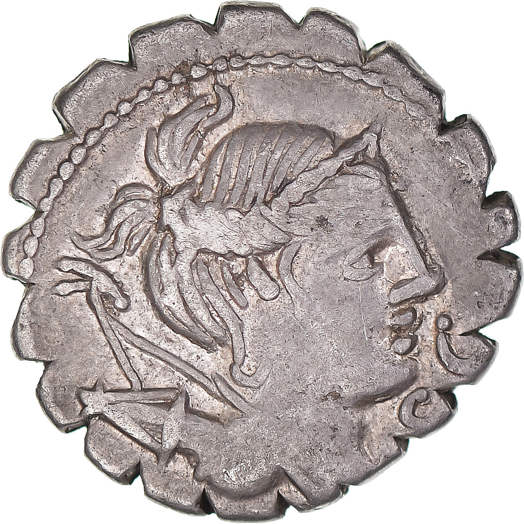 minca,
Ti. Claudius Ti. f. Ap. n. Nero,
Denár Serratus