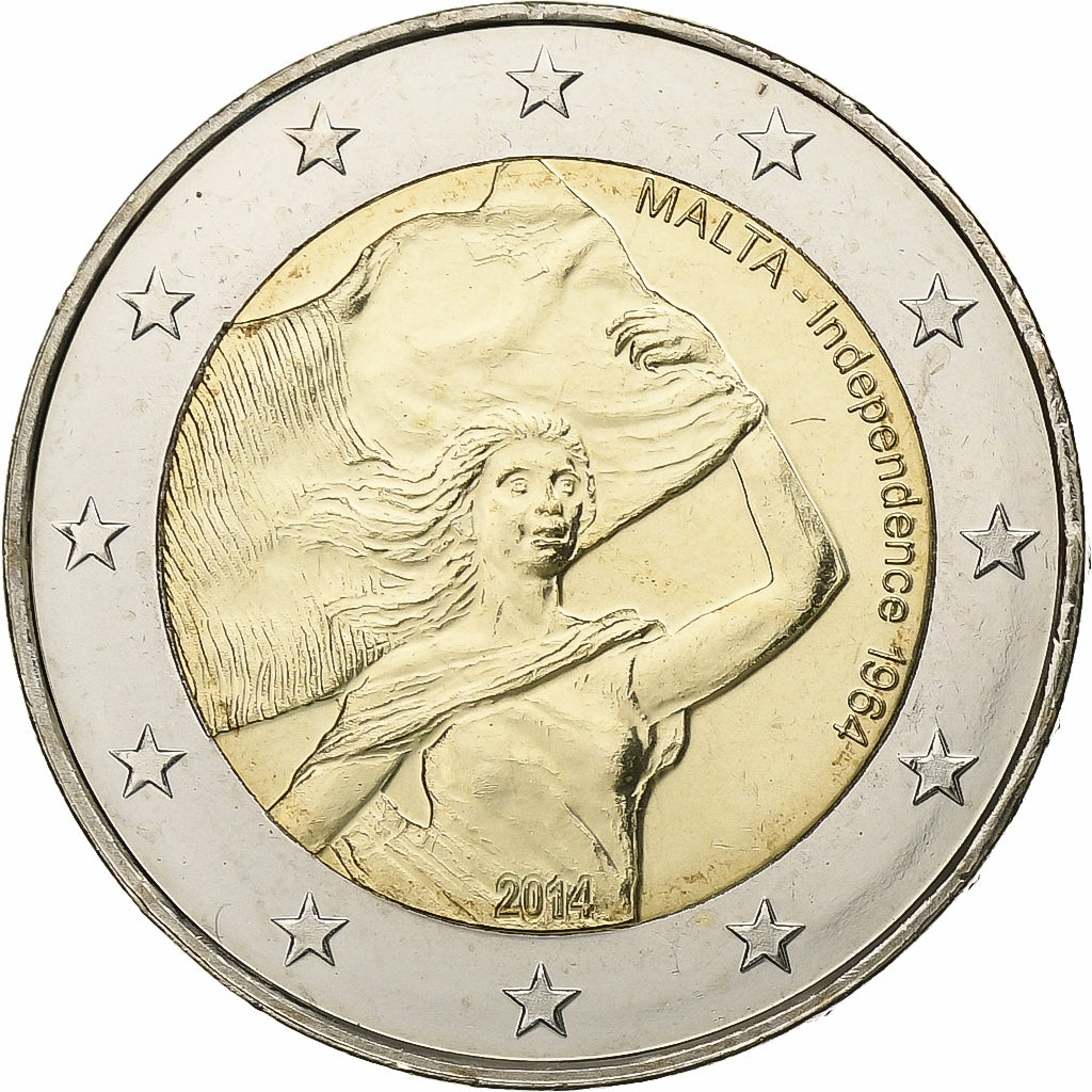 malta,
2 eurá,
2014