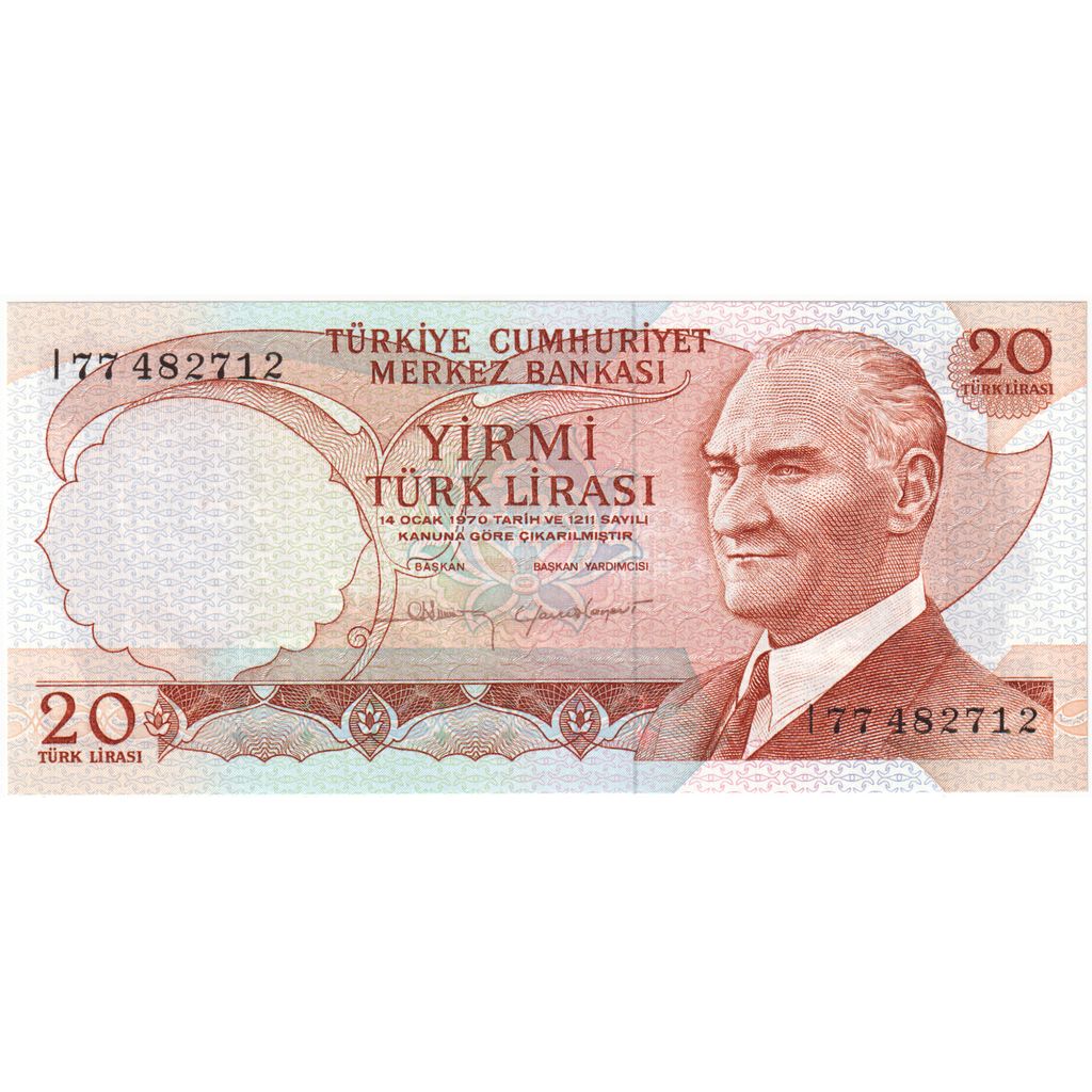 Turecko,
20 lír,
UNC(65-70)