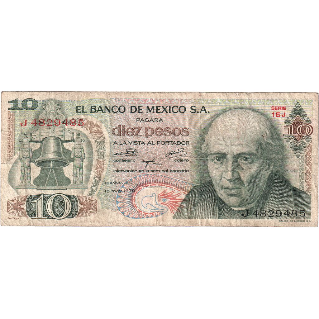 Mexiko,
10 pesos,
1975-03-15