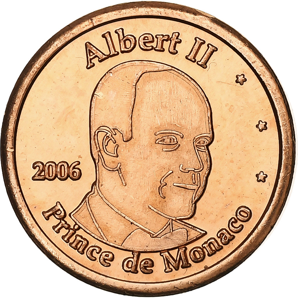 Monako,
2 euro centy,
neoficiálna súkromná minca