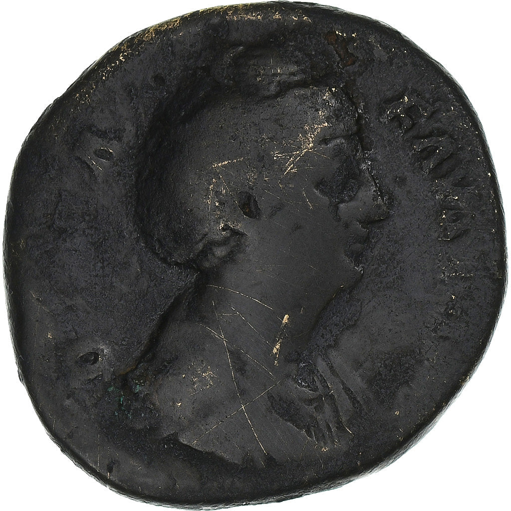 Diva Faustína I.
Sestertius,
141