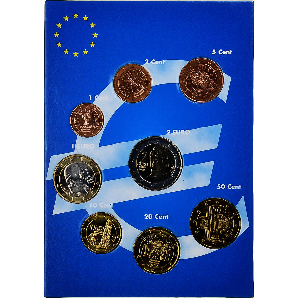 Rakúsko,
Set 1 ct. - 2 eurá,
eurový set