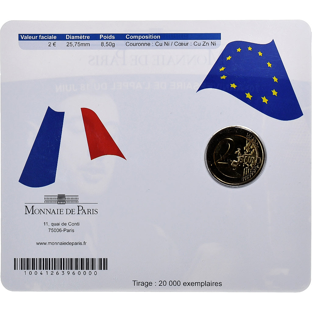 Francúzsko,
2 eurá,
appel du 18 juin