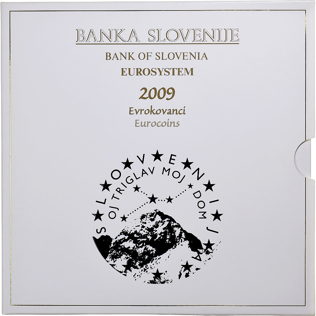 Slovinsko,
1 cent až 2 eurá + 3 eurá,
BU