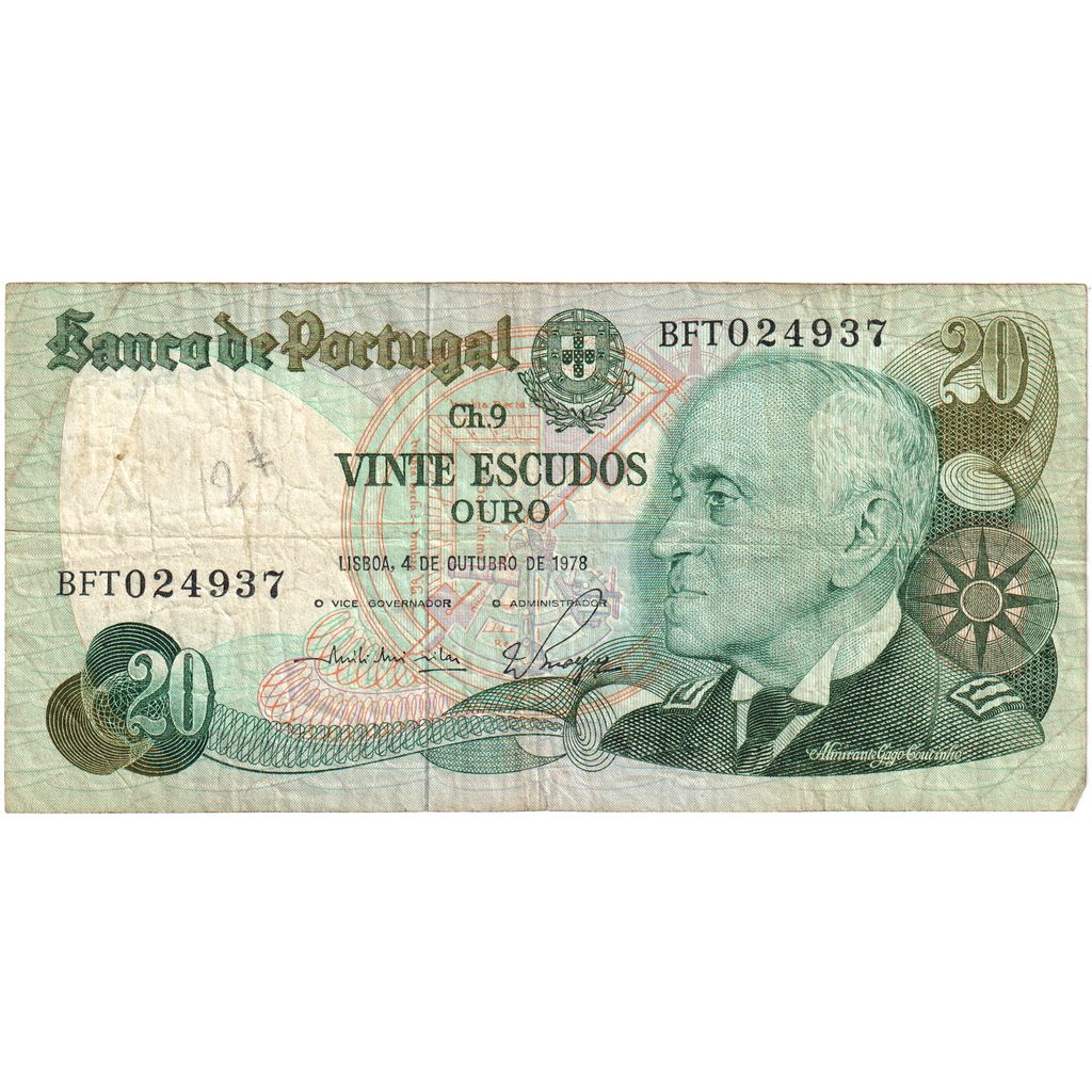 Portugalsko,
20 Escudos,
4. 10. 1978