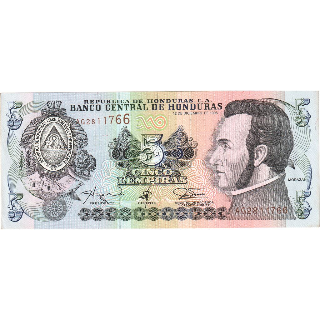 Honduras,
5 Lempiras,
EF(40-45)