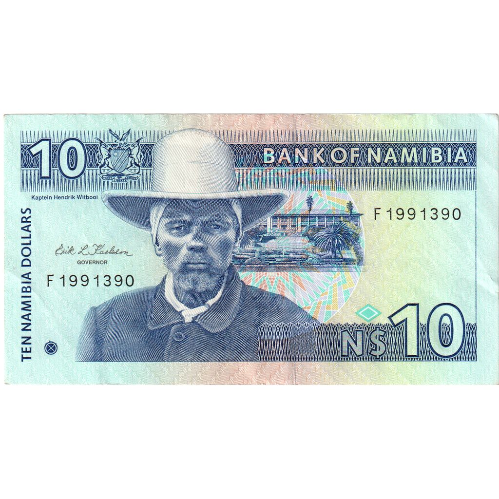 Namíbia,
10 namíbijských dolárov,
UNC(63)