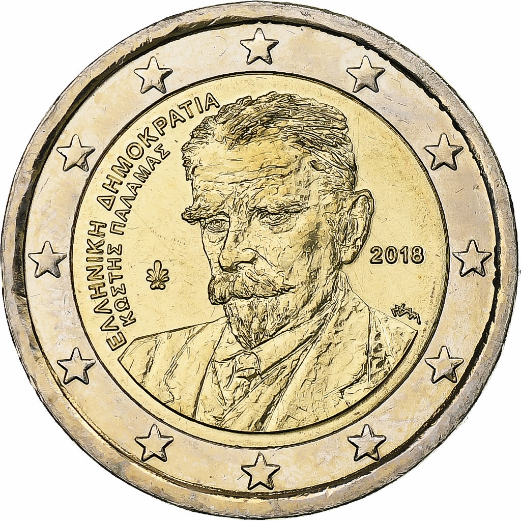 Grécko,
2 eurá,
Kostis Palamas
