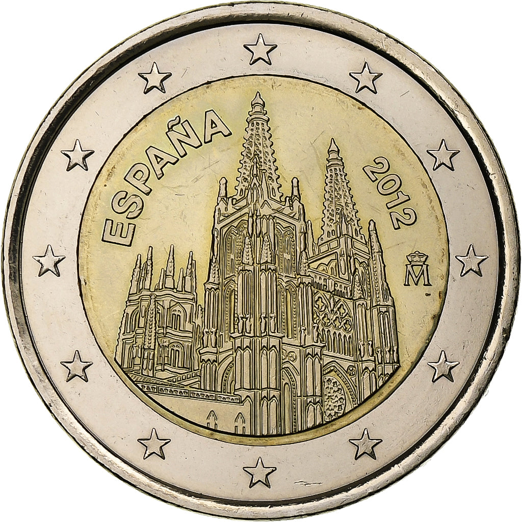 Španielsko,
2 eurá,
Katedrála v Burgose