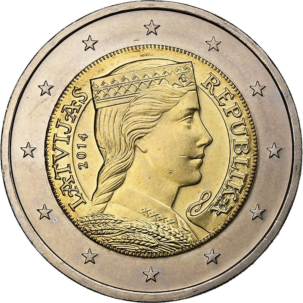 Lotyšsko,
2 eurá,
2014