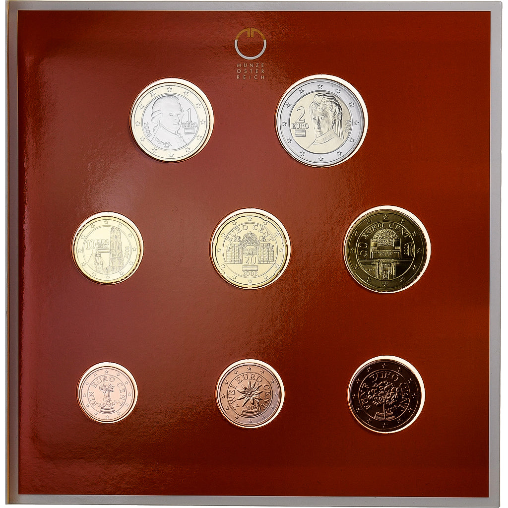 Rakúsko,
Set 1 ct. - 2 eurá,
séria FDC