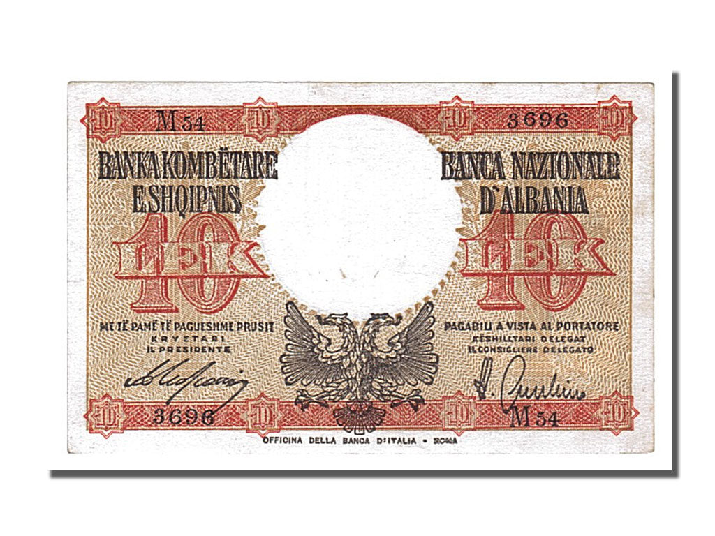 bankovka,
Albánsko,
10 lek