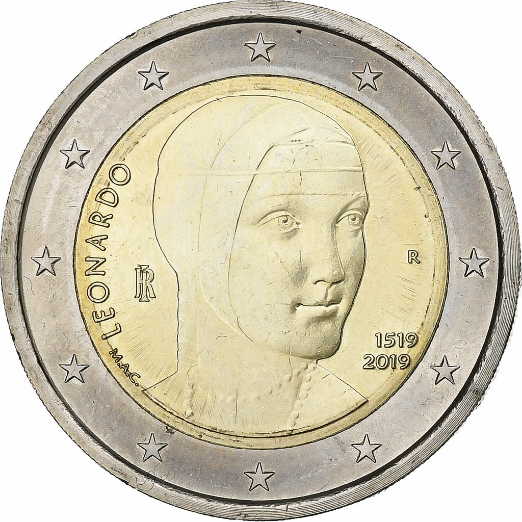 Taliansko,
2 eurá,
Leonardo Da Vinci