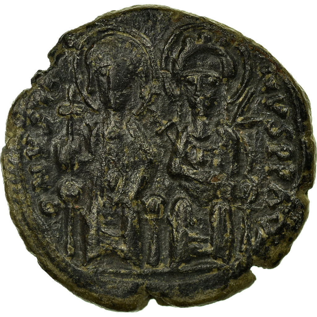 minca,
Justin II a Sophie,
Follis