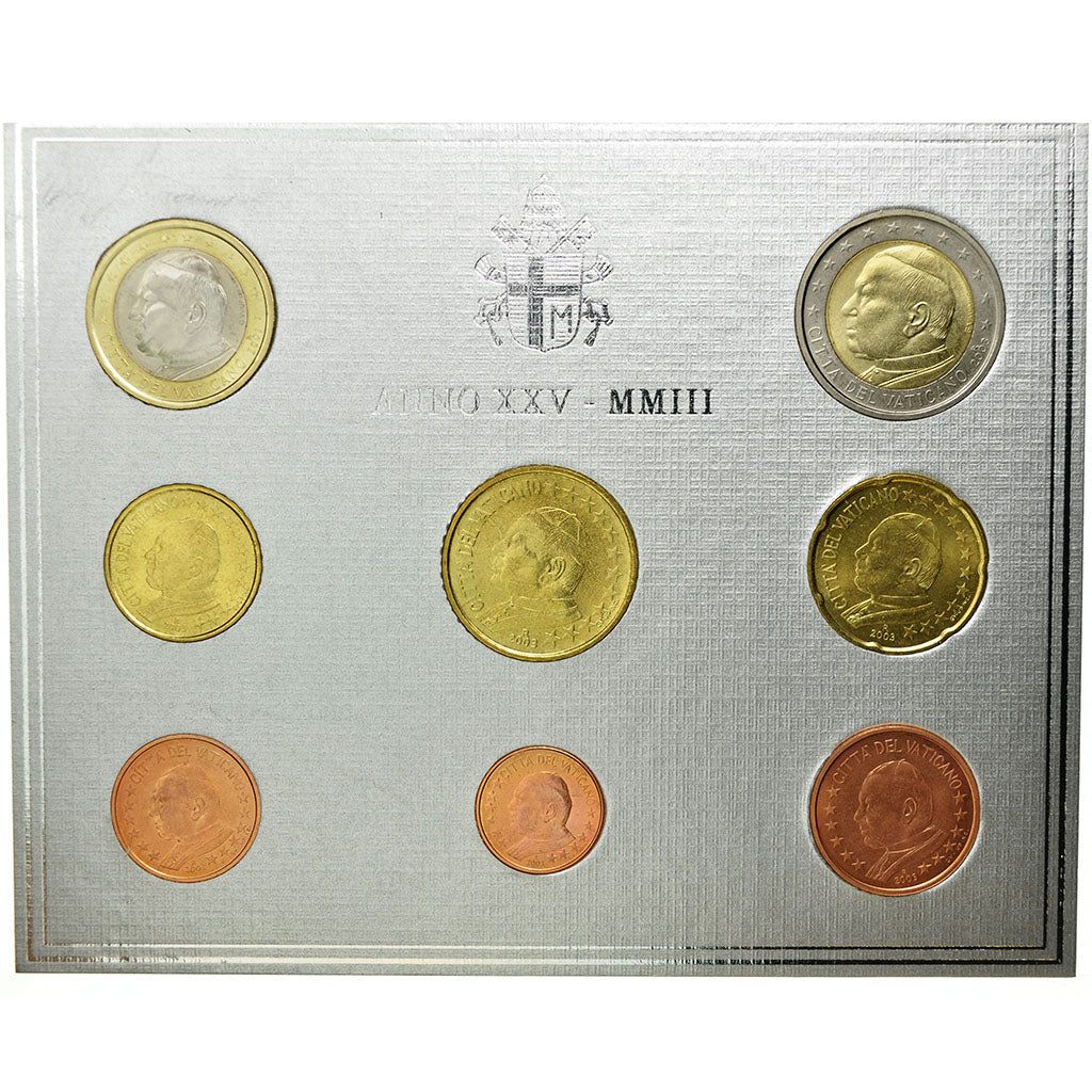 VATIKÁN,
1 cent až 2 eurá,
2003