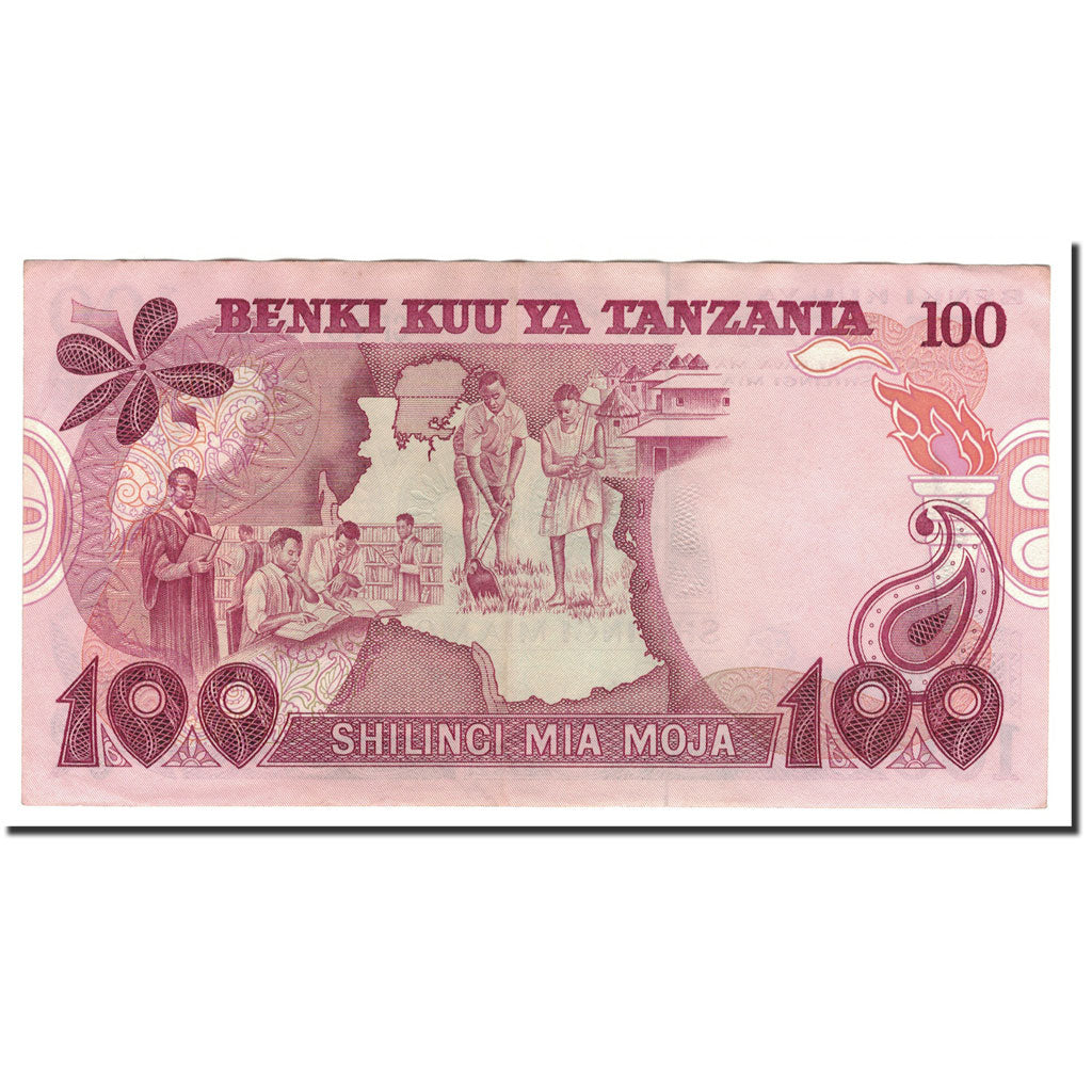 bankovka,
Tanzánia,
100 šilingov