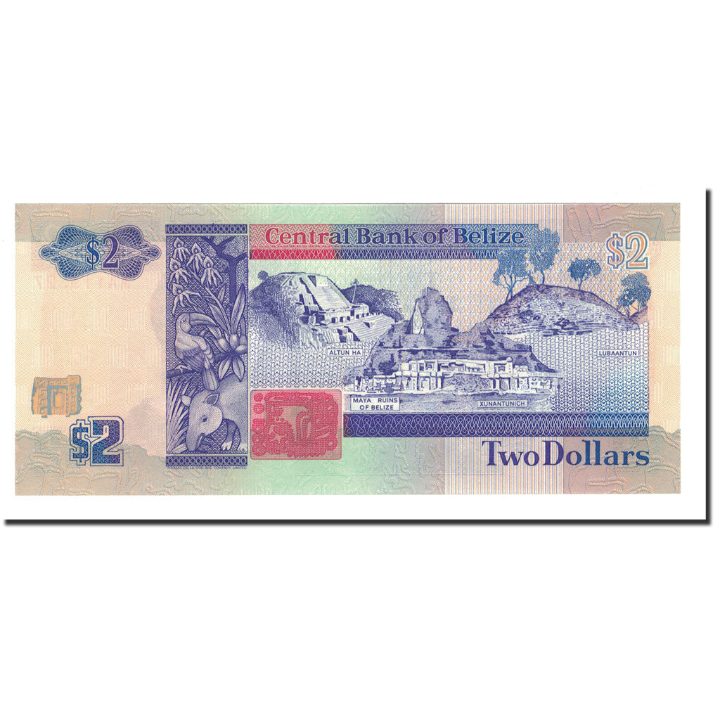 bankovka,
Belize,
2 doláre