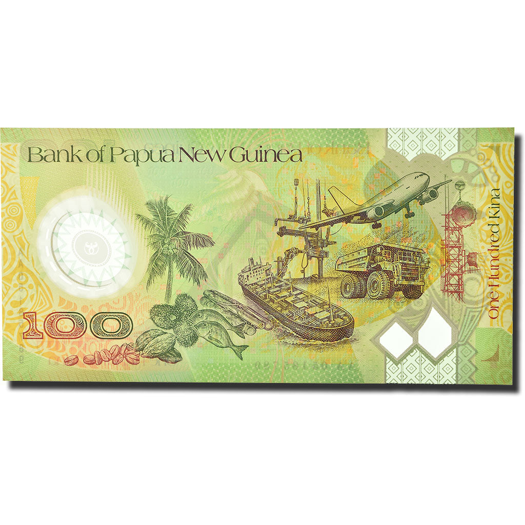 bankovka,
Papua Nová Guinea,
100 Kina
