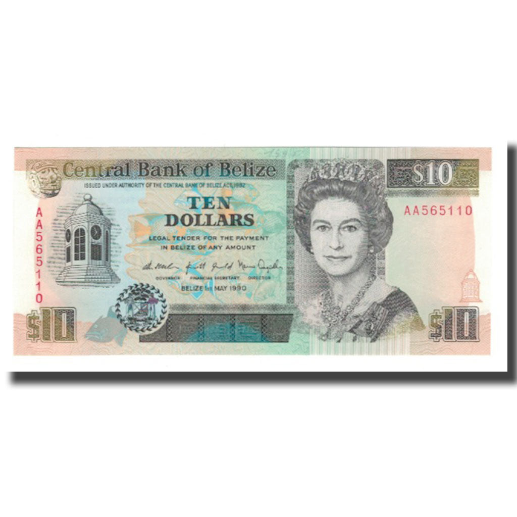 bankovka,
Belize,
10 dolárov