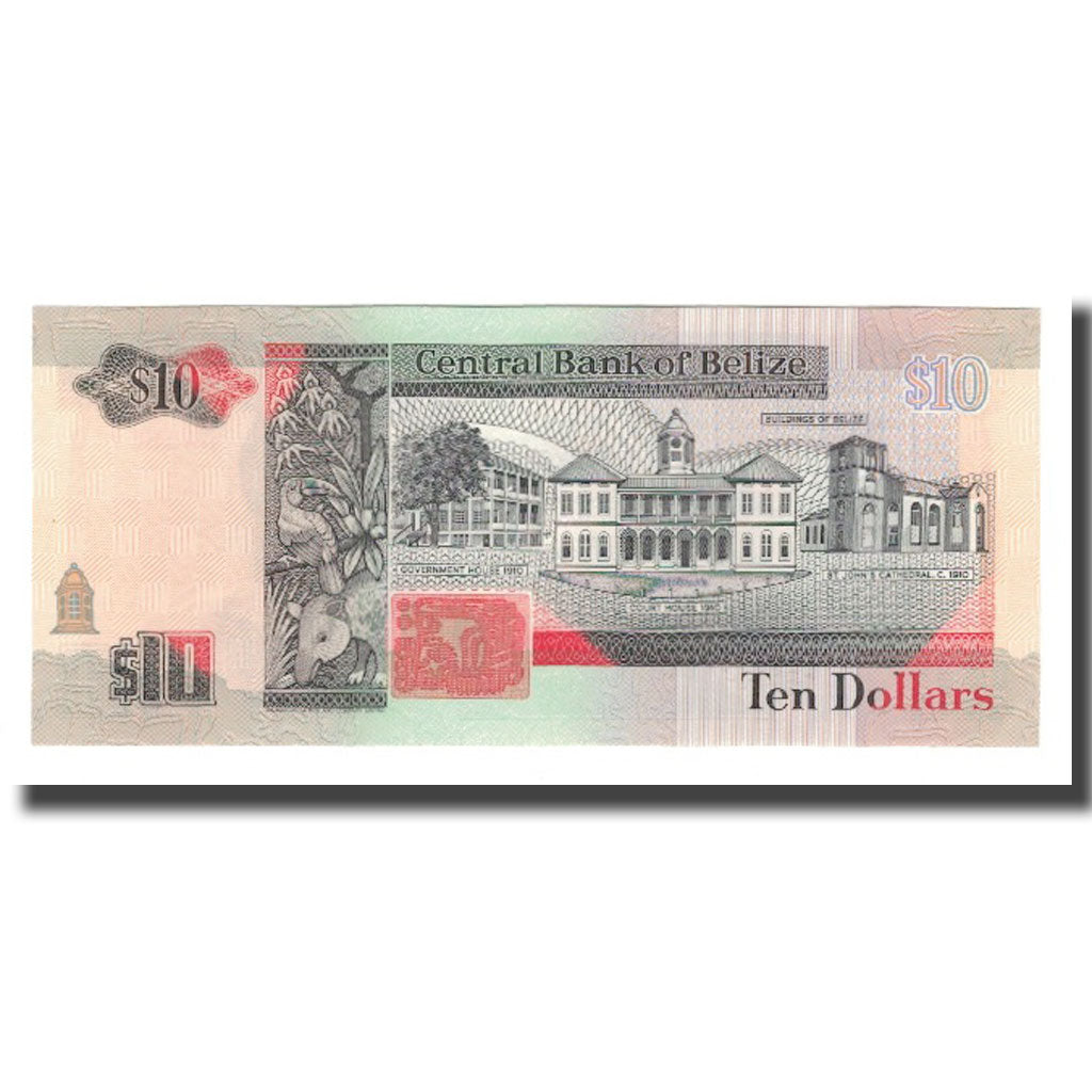 bankovka,
Belize,
10 dolárov