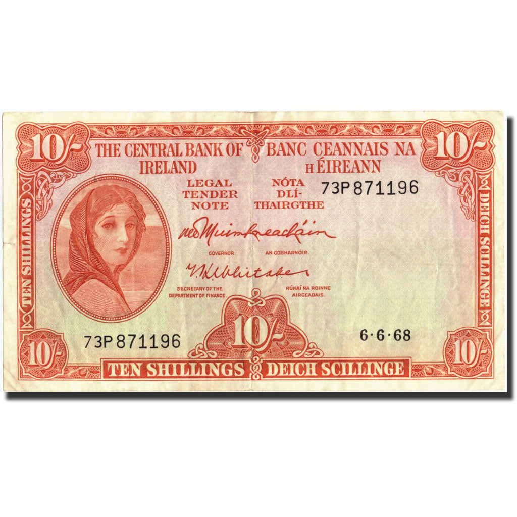 bankovka,
Írsko – republika,
10 šilingov