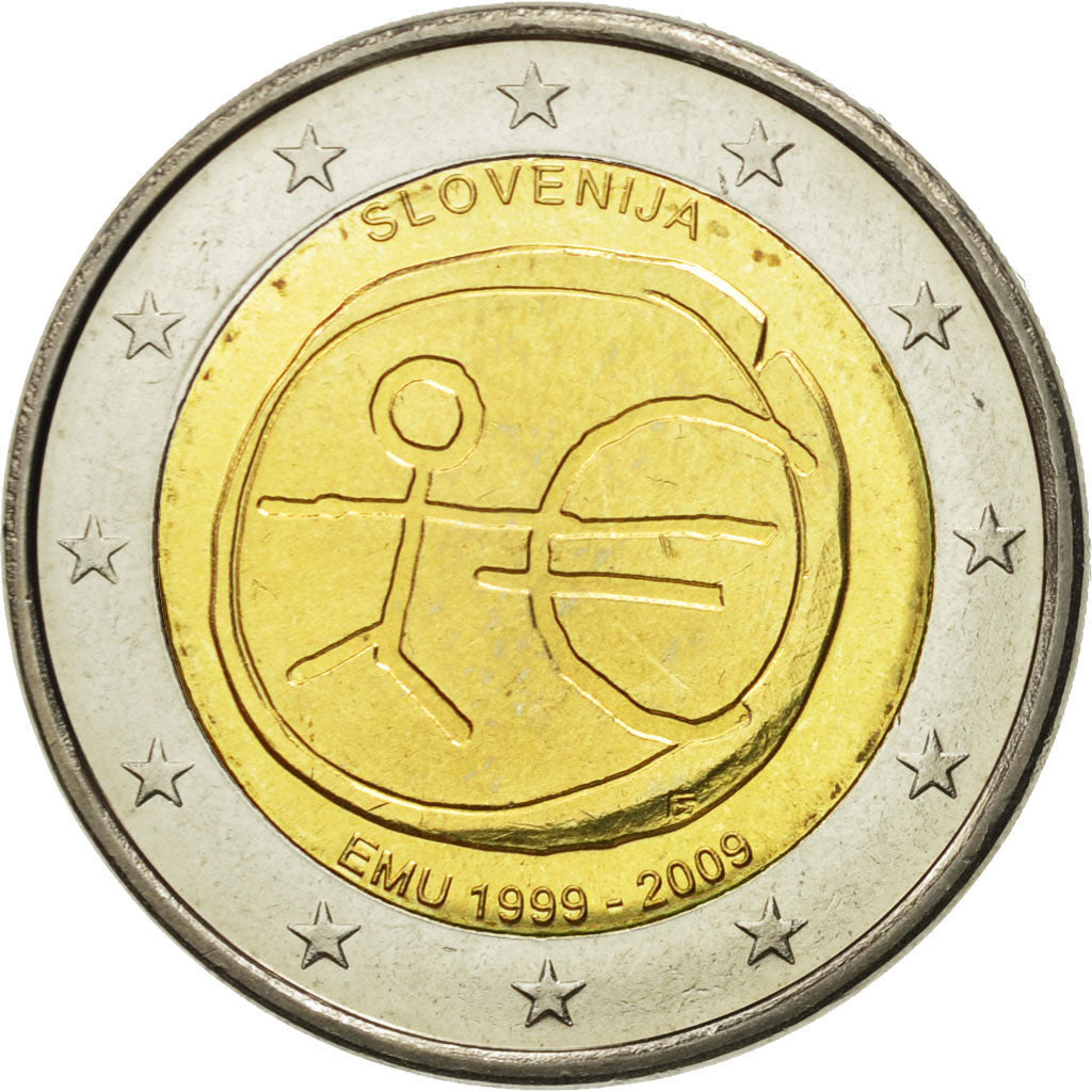 Slovinsko,
2 eurá,
10. výročie európskej menovej únie