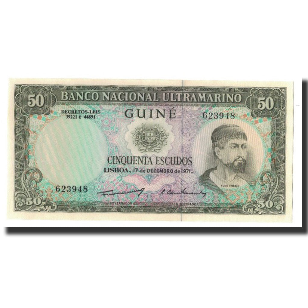 bankovka,
portugalská Guinea,
50 Escudos