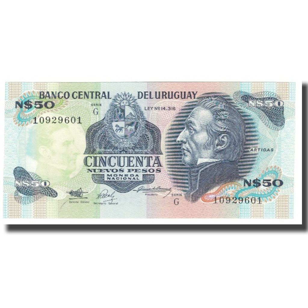 bankovka,
Uruguaj,
50 nových pesos