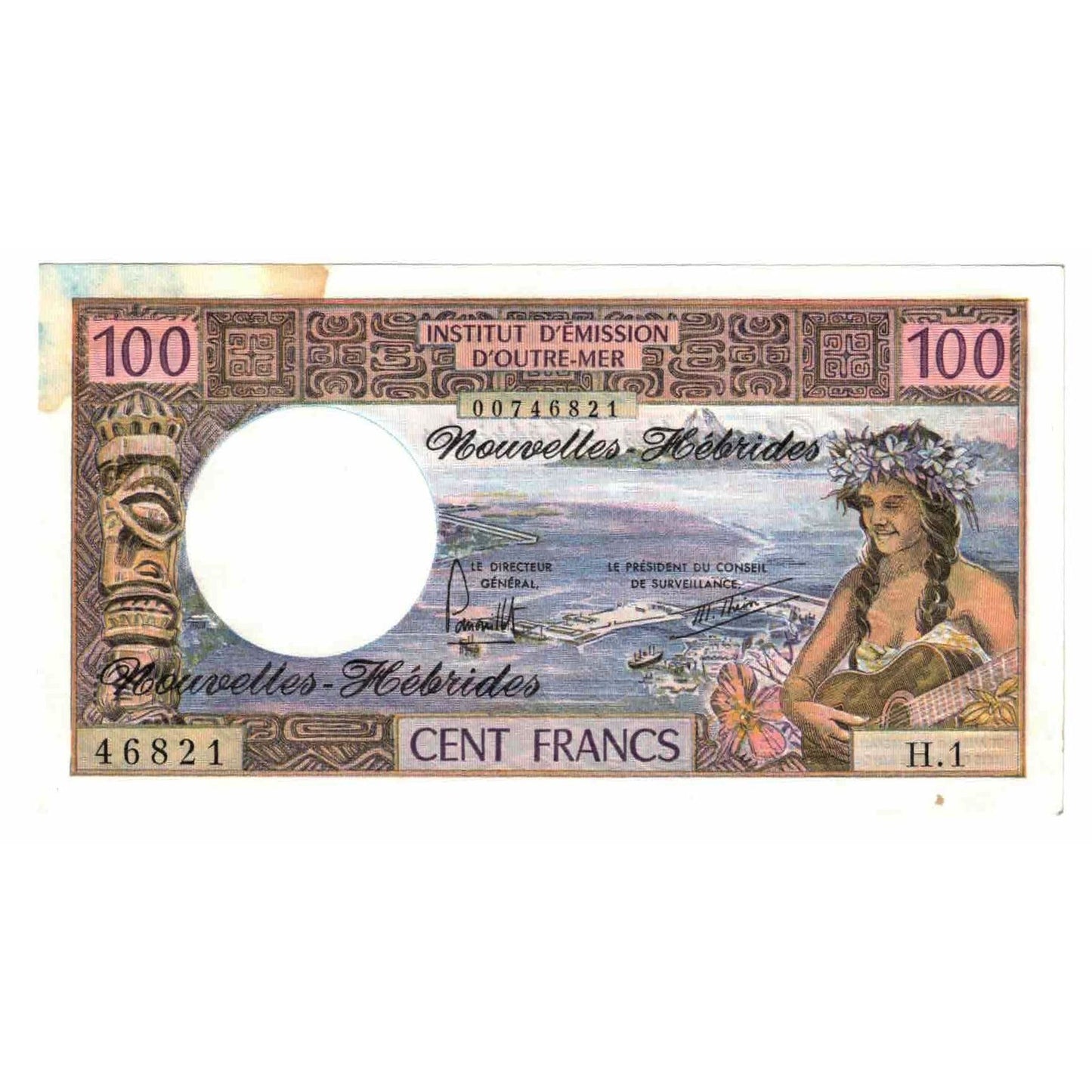 bankovka,
Nové Hebridy,
100 frankov