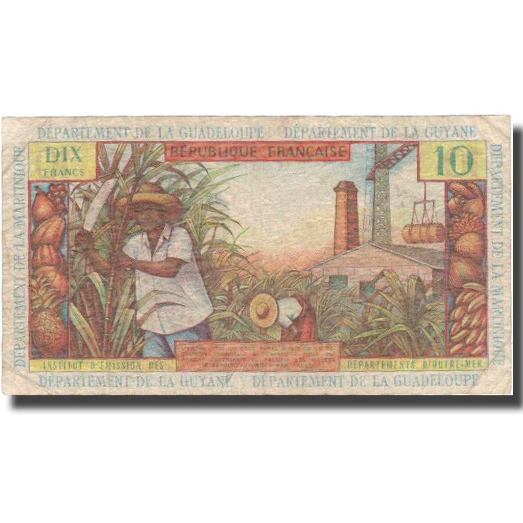 bankovka,
Francúzske Antily,
10 frankov