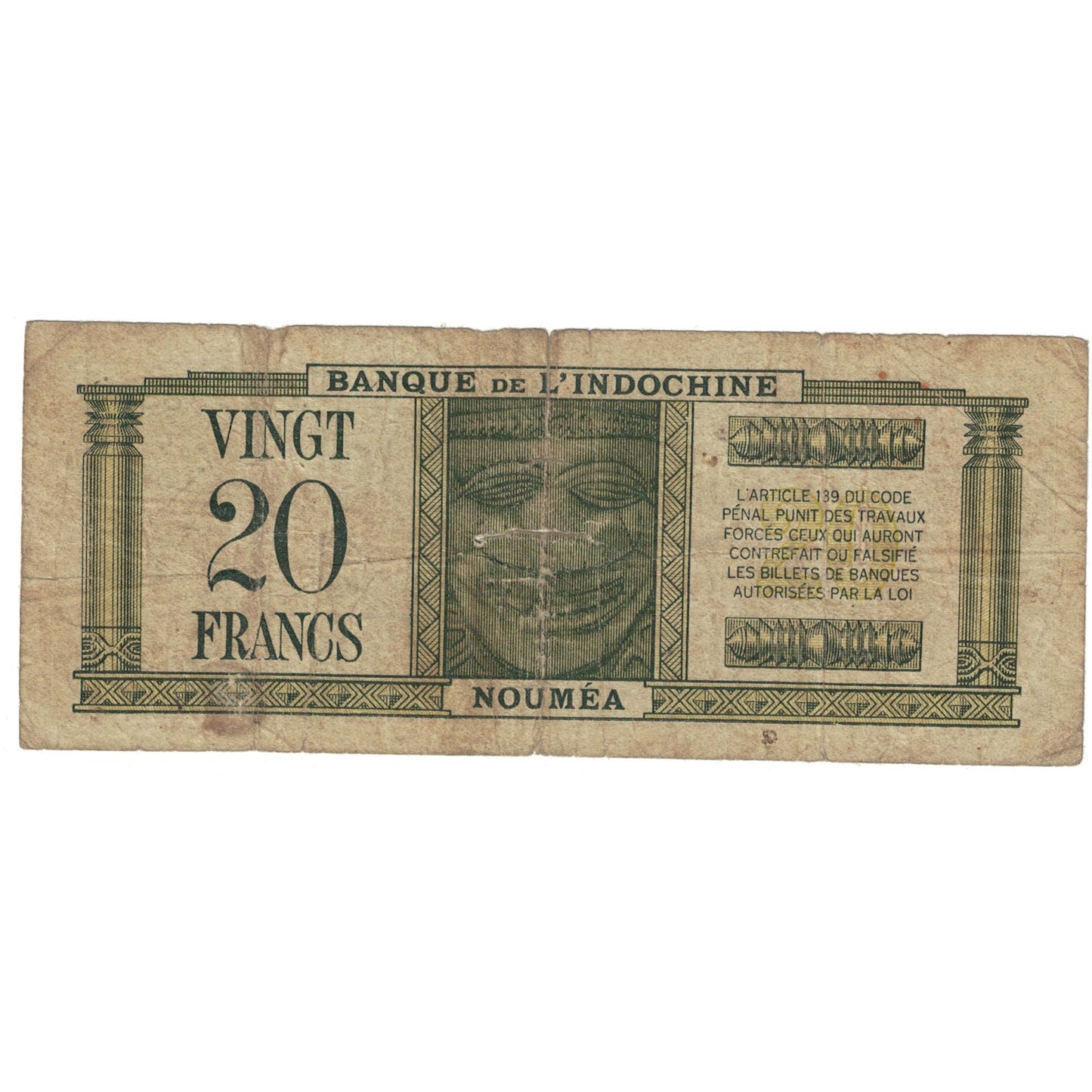 bankovka,
Nové Hebridy,
20 frankov