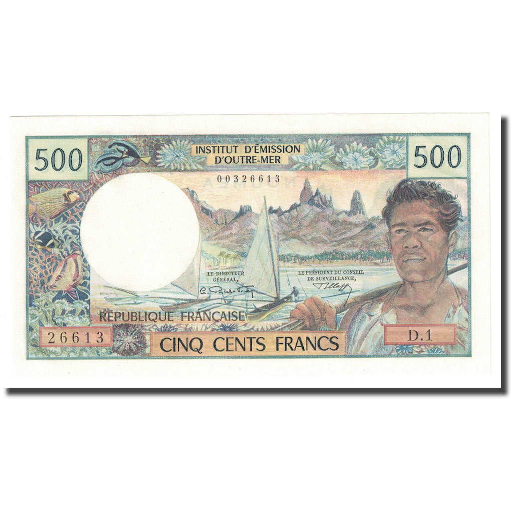 bankovka,
Nová Kaledónia,
500 frankov