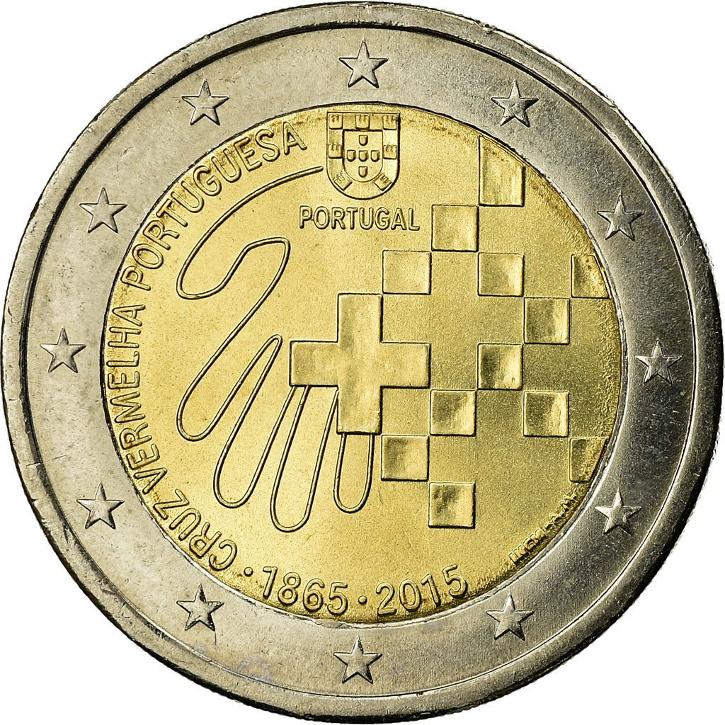 Portugalsko,
2 eurá,
150. výročie portugalského Croix-Rouge