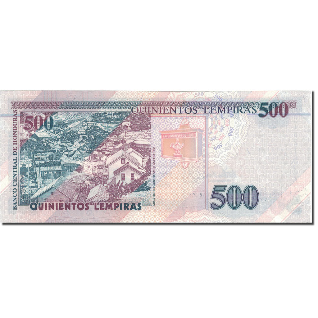 bankovka,
Honduras,
500 Lempirov