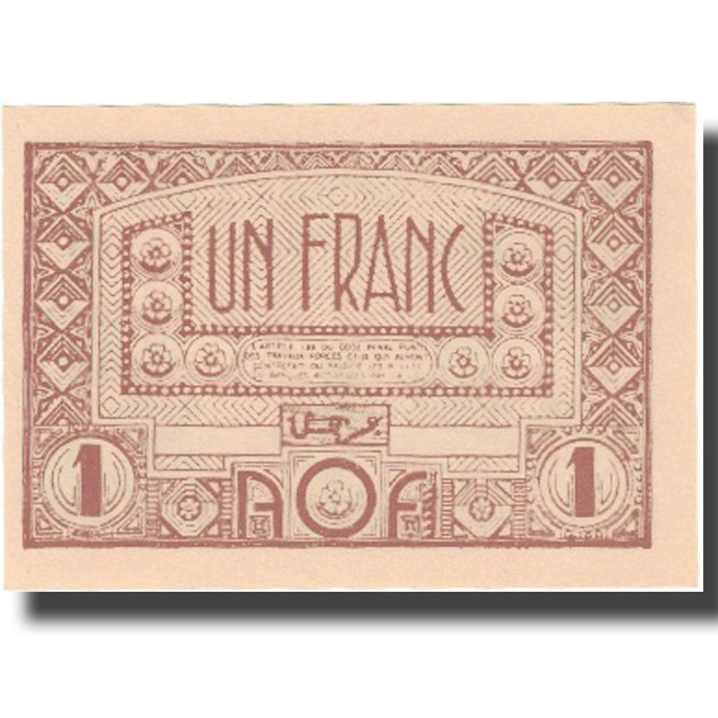 bankovka,
francúzska západná Afrika,
1 franc
