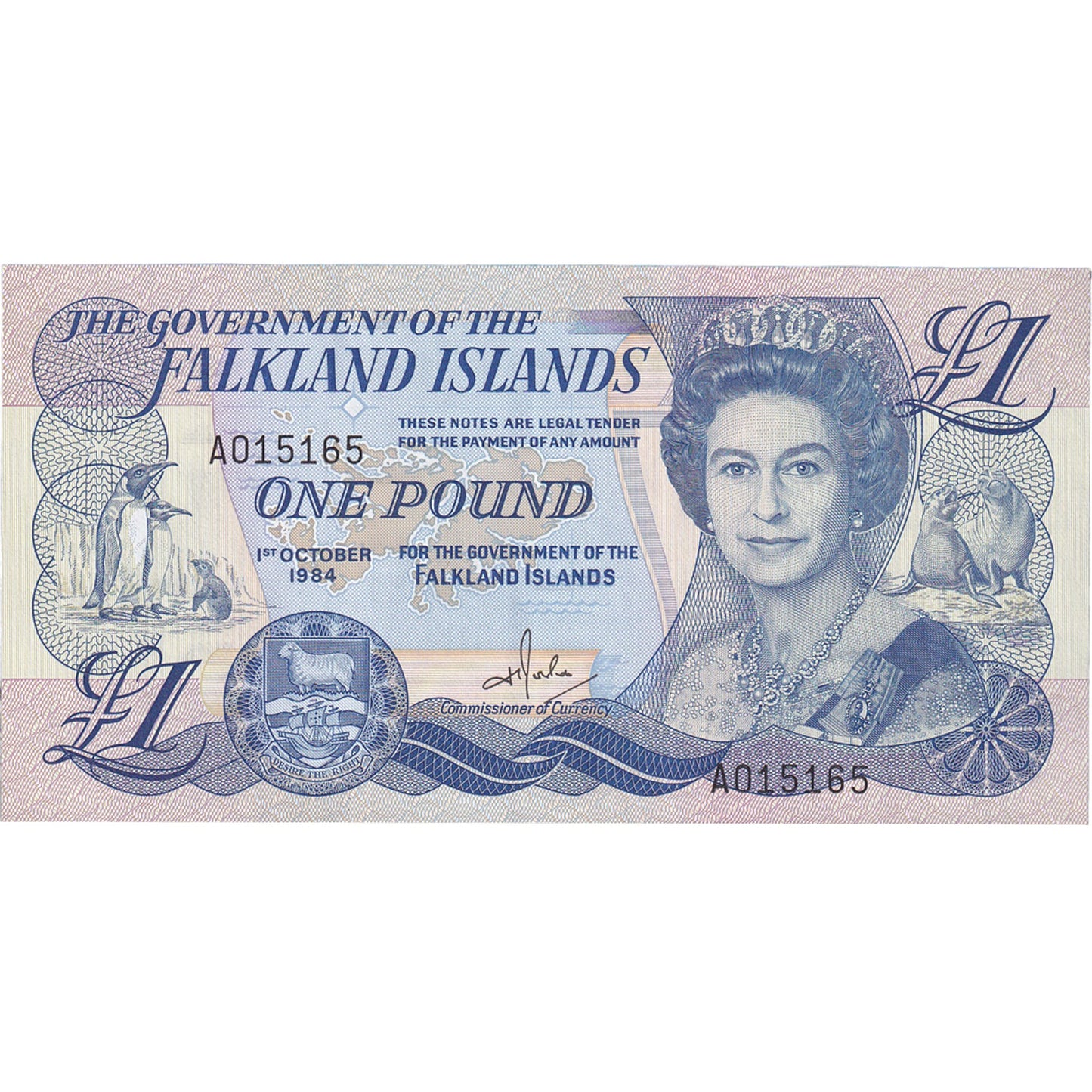 bankovka,
Falklandské ostrovy,
1 libra