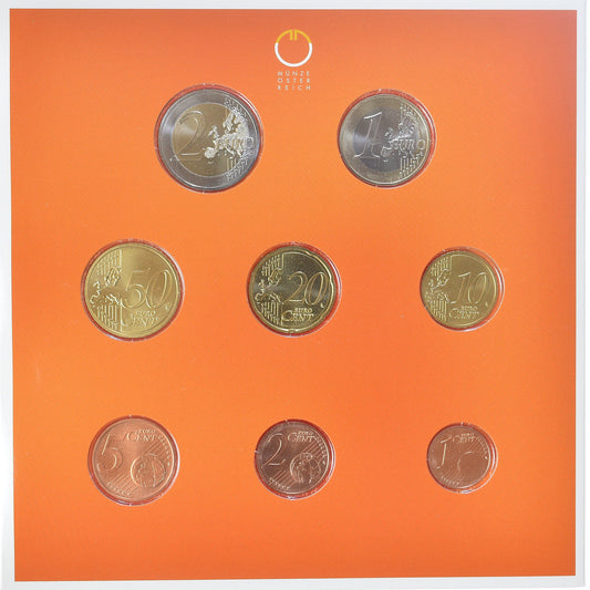 Rakúsko, 
  
  Set 1 ct. - 2 eurá, 
  
  2008
