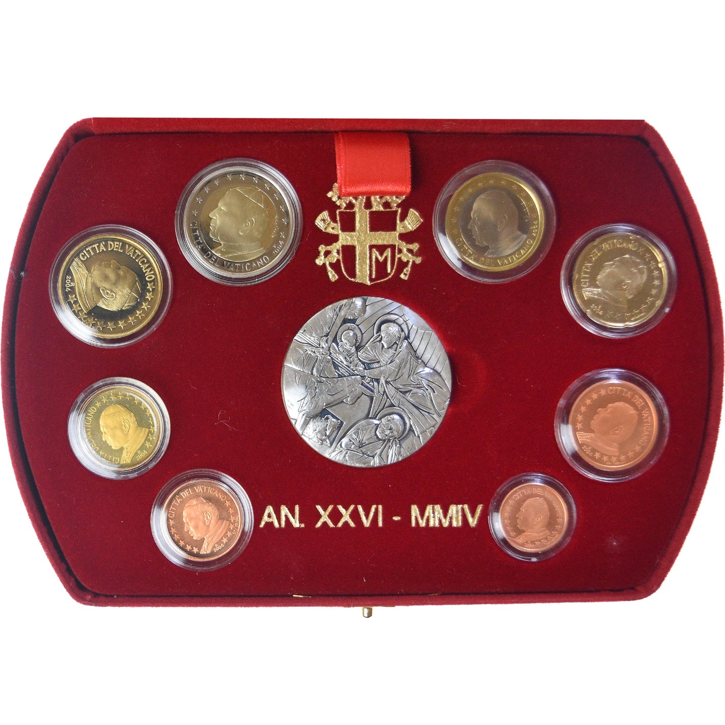 Vatikán, 
  
  1 cent až 2 eurá, 
  
  Set 8 monnaies Euro-1 Médaille .BE