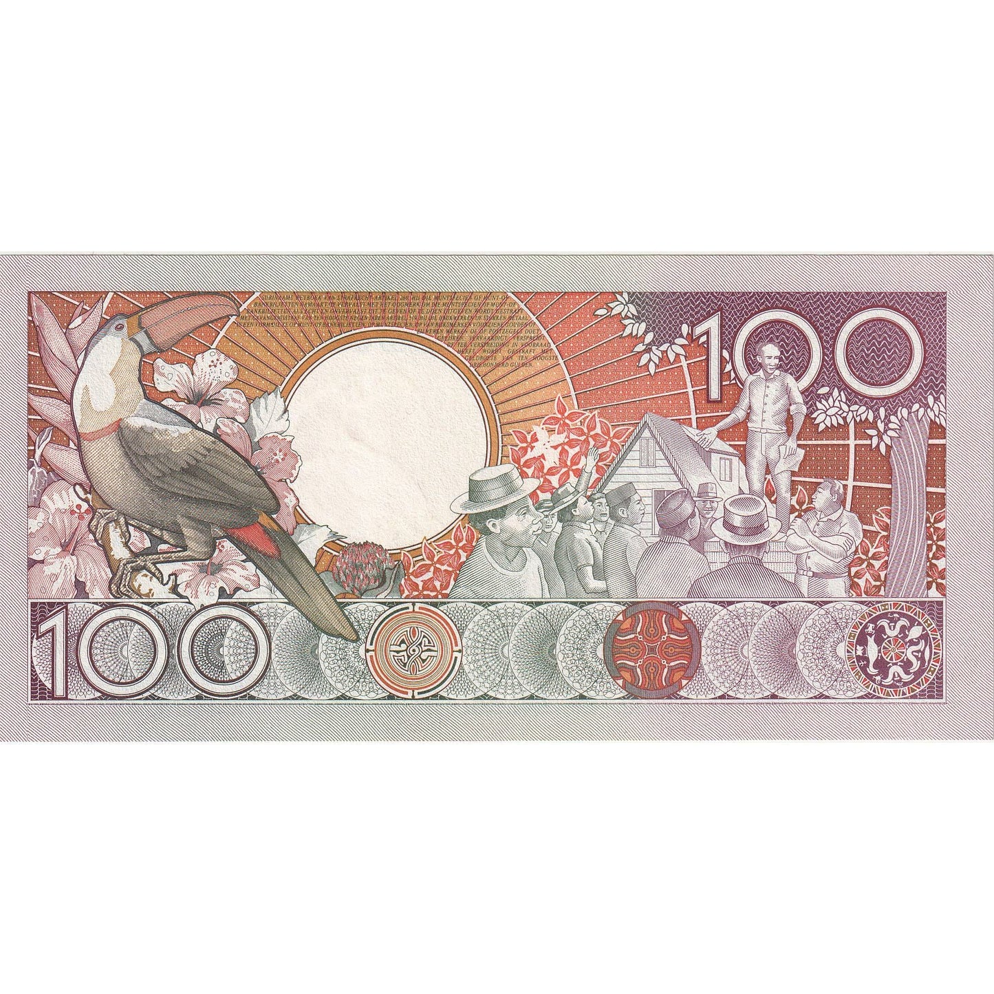 Surinam, 
  
  100 zlatých, 
  
  1986