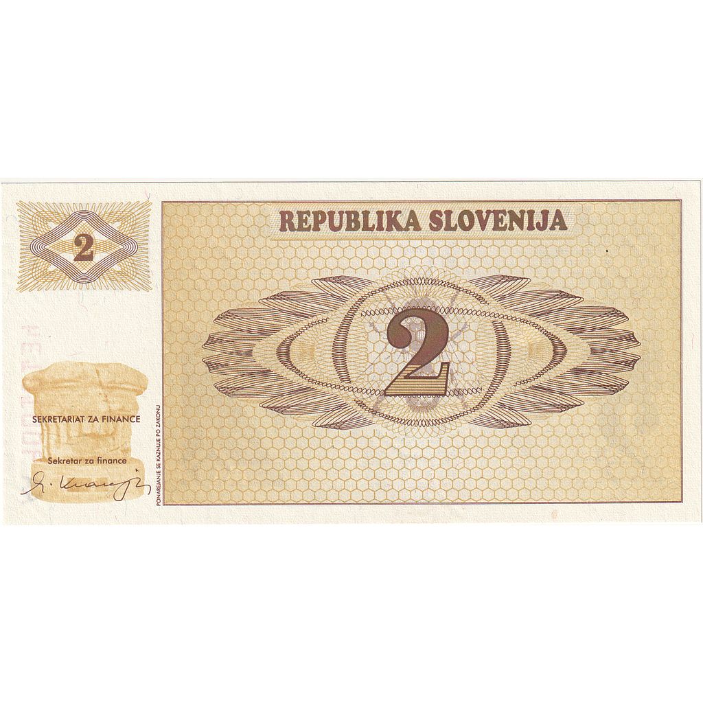 bankovka, 
  
  Slovinsko, 
  
  2 (Tolarjev)