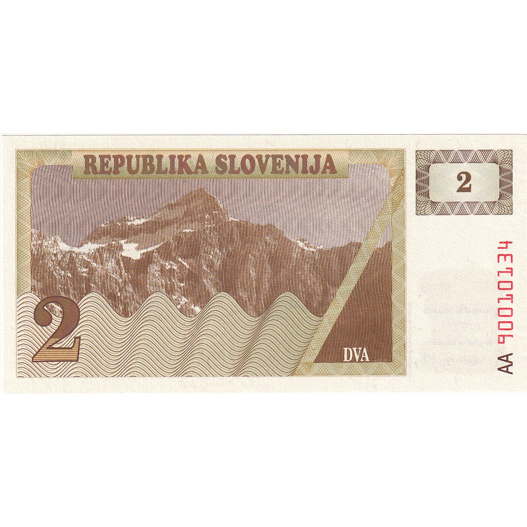 bankovka, 
  
  Slovinsko, 
  
  2 (Tolarjev)