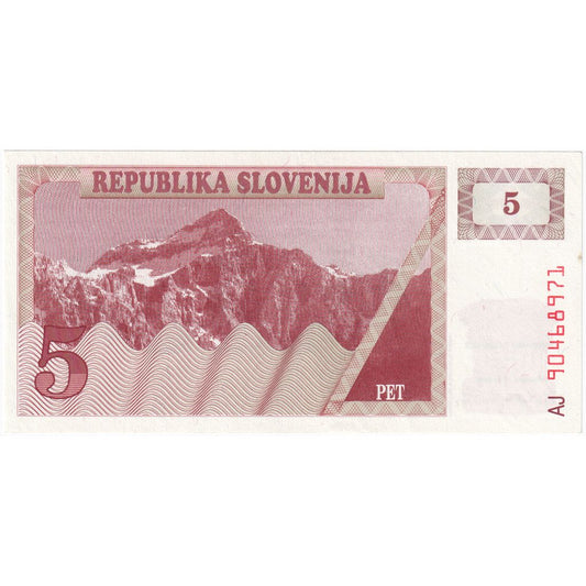 Slovinsko, 
  
  5 (Tolarjev), 
  
  KM: 3a