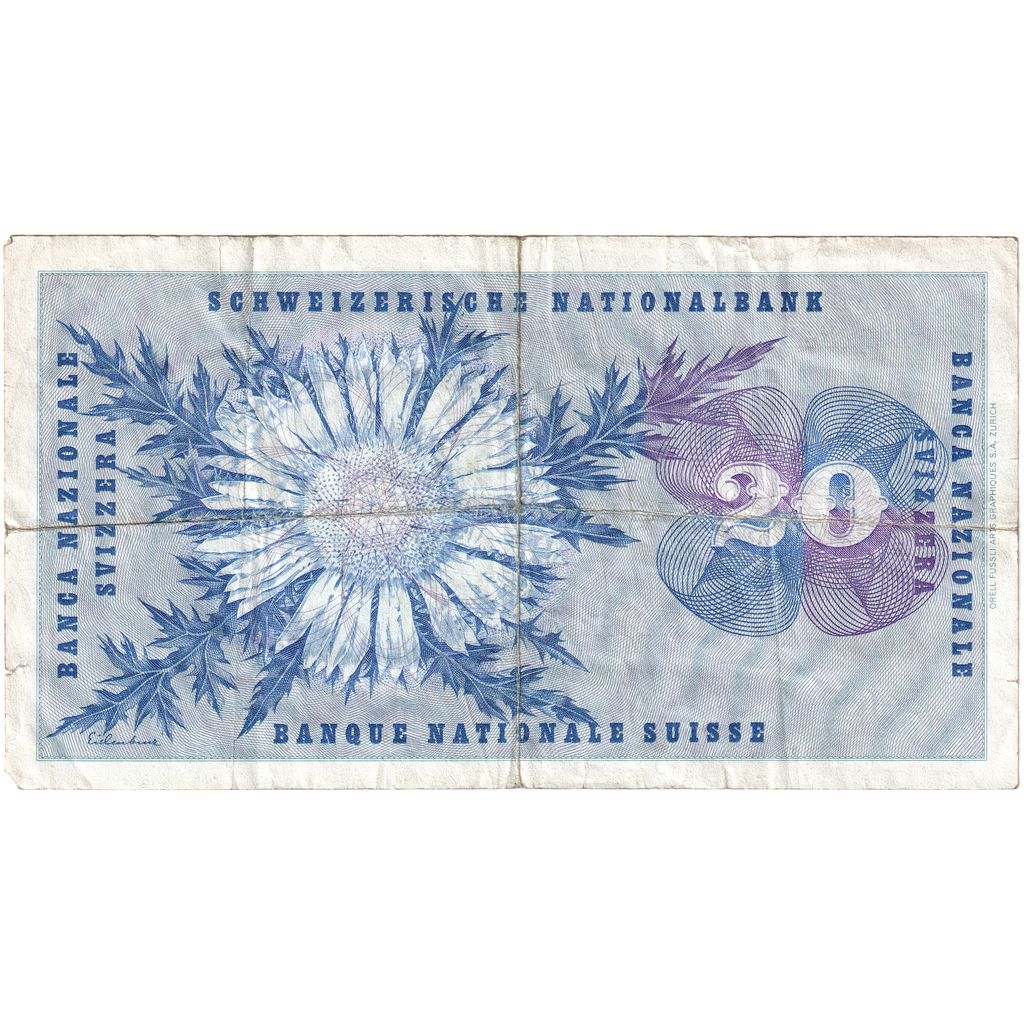 Švajčiarsko, 
  
  20 Franken, 
  
  1971-02-10