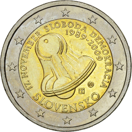 Slovensko, 
  
  2 eurá, 
  
  20 narodeniny
