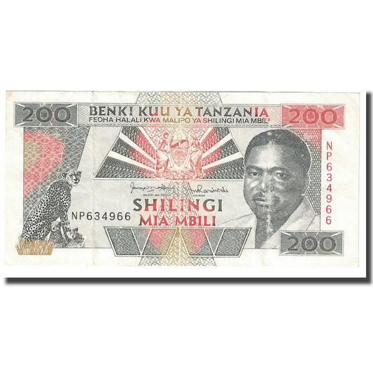 bankovka, 
  
  Tanzánia, 
  
  200 šilingov